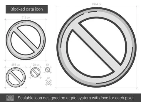 Blocked data line icon Stock Illustration