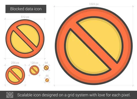 Blocked data line icon 스톡 일러스트