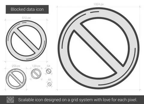 Blocked data line icon Stock Illustration