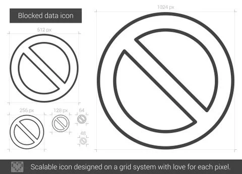 Blocked data line icon. Stock Illustration