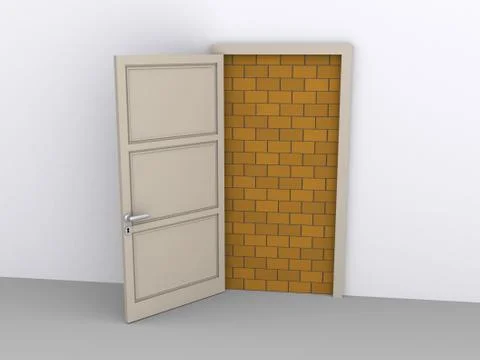 Blocked doorway Stock Illustration