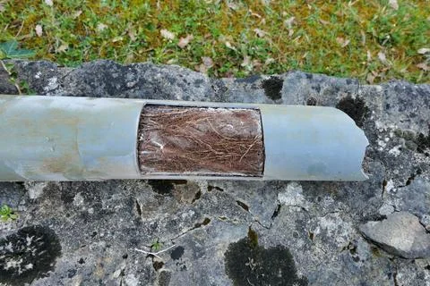 Blocked drainage pipe Stock Photos