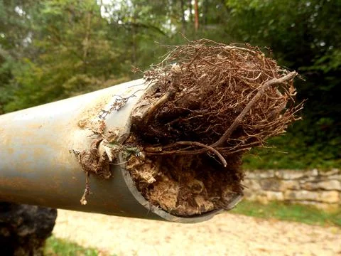Blocked drainage pipe Stock Photos