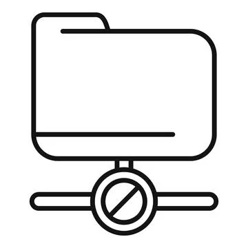 Blocked folder access icon showing restricted data Stock Illustration