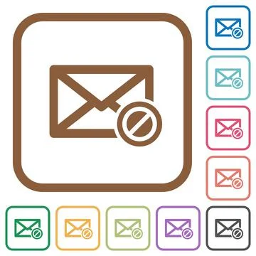 Blocked mail simple icons Stockillustratie