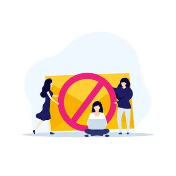 Blocked mail vector concept, flat style Stock Illustration