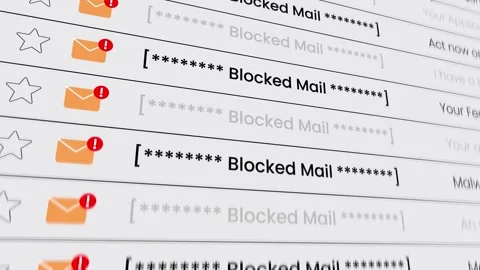 Blocked Mailbox on webmail animation isolated on white background Stock-Footage 330771097