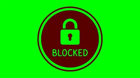 Blocked padlock icon red flash animation Stock Footage 345517750