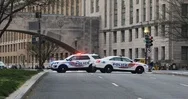 Blocked Roads Enforce Social Distancing In Washington, D.c. During Covid-19 Stock Footage