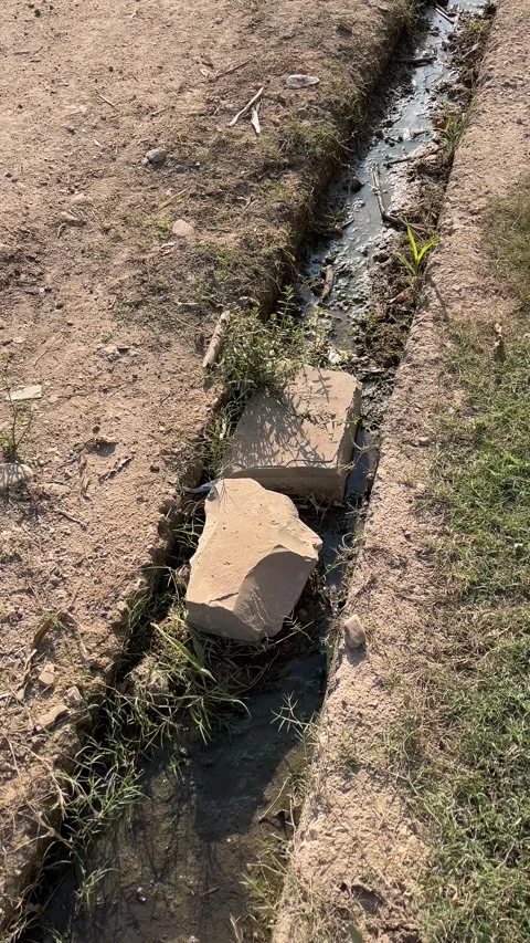 Blocked Roadside Drain Causing Water Drainage Problem Видео 320827945