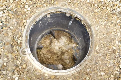 Blocked sewer drain Stock Photos