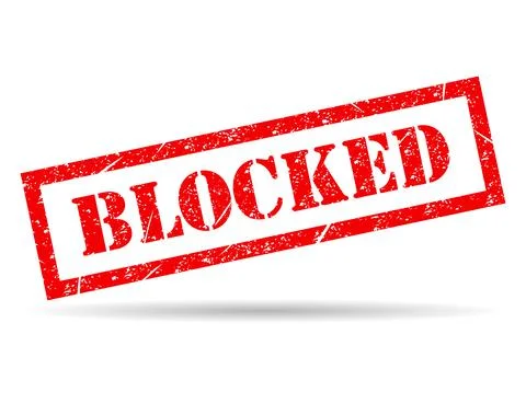 Blocked stamp symbol shadow, label sticker sign button, text banner vector il イラスト素材