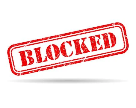 Blocked stamp symbol shadow, label sticker sign button, text banner vector il 스톡 일러스트