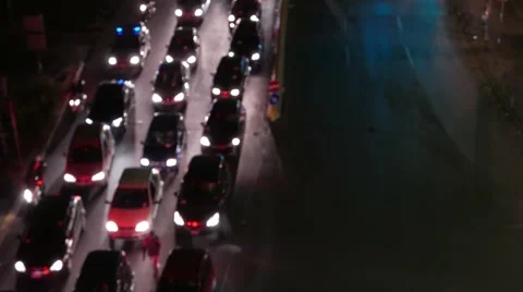 Blocked traffic inside of Rome Stock Footage 44212598