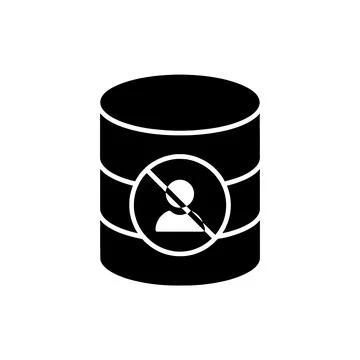 Blocked User Database Access Black Filled Style Icon Stock Illustration
