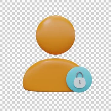 Blocked user icon. 3D render. Stock Illustration