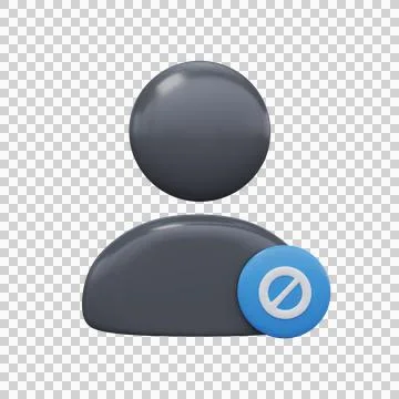 Blocked user icon. 3D render. Stock Illustration
