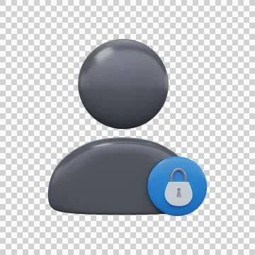 Blocked user icon. 3D render. Stock Illustration