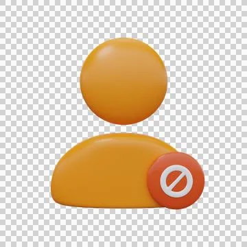 Blocked user icon. 3D render. Illustrazione stock