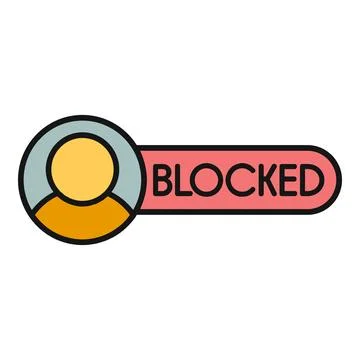 Blocked user profile icon showing restricted access Stock Illustration