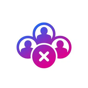 Blocked users icon on white Stock Illustration