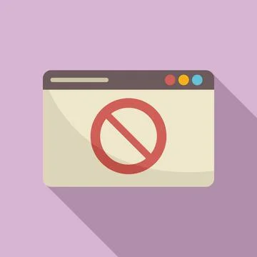Blocked web page icon flat vector. Website wireframe Stockillustratie
