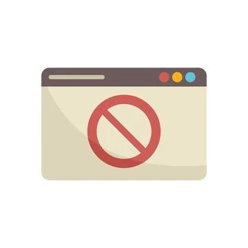Blocked web page icon flat vector. Website wireframe Stockillustratie