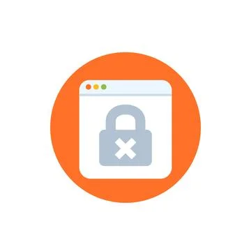 Blocked website icon, vector flat design Ilustración de archivo