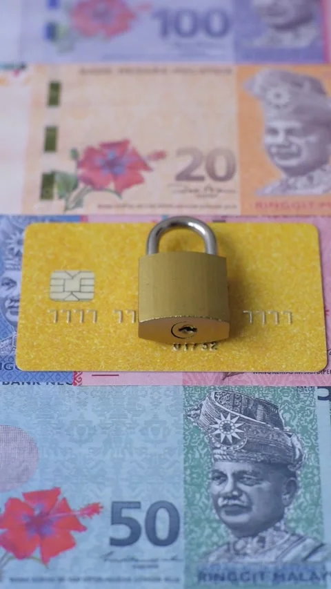 Blocking of a bank debit card, account, or bill, fraud, or bankruptcy. Blocking  Stock Footage 340641024
