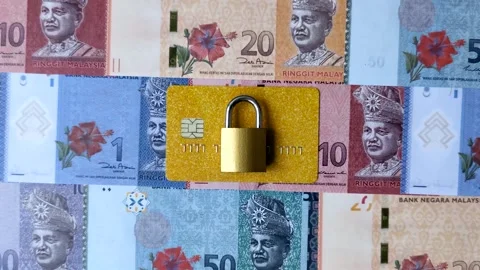 Blocking of a bank debit card, account, or bill, fraud, or bankruptcy. Blocking  Stock Footage 340641259