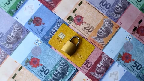 Blocking of a bank debit card, account, or bill, fraud, or bankruptcy. Blocking  Stock Footage 340641270