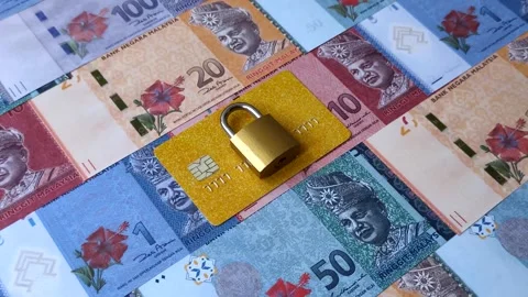 Blocking of a bank debit card, account, or bill, fraud, or bankruptcy. Blocking  Stock Footage 340641280