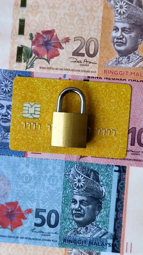 Blocking of a bank debit card, account, or bill, fraud, or bankruptcy. Blocking  Stock Footage 340641305