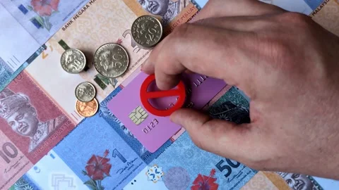 Blocking of a bank debit card, account, or bill, fraud, or bankruptcy. Blocking  Stock Footage 340641361