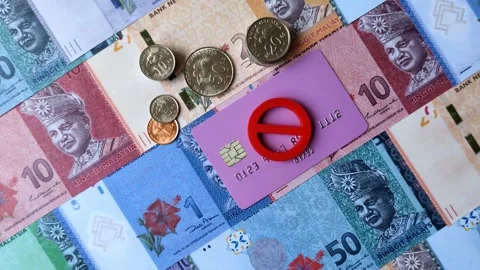 Blocking of a bank debit card, account, or bill, fraud, or bankruptcy. Blocking  Stock Footage 340641374