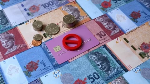 Blocking of a bank debit card, account, or bill, fraud, or bankruptcy. Blocking  Stock Footage 340641393