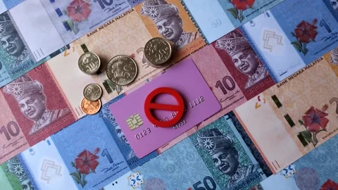 Blocking of a bank debit card, account, or bill, fraud, or bankruptcy. Blocking  Stock Footage 340641395