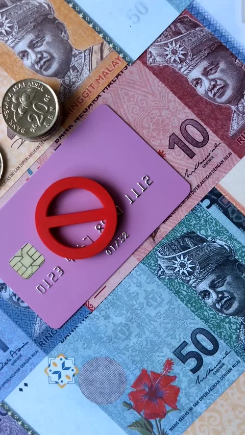 Blocking of a bank debit card, account, or bill, fraud, or bankruptcy. Blocking  Stock Footage 340641430