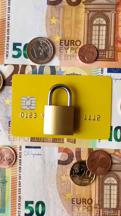 Blocking of a bank debit card, account, or bill, fraud, or bankruptcy. Blocking  Stock Footage 341829396
