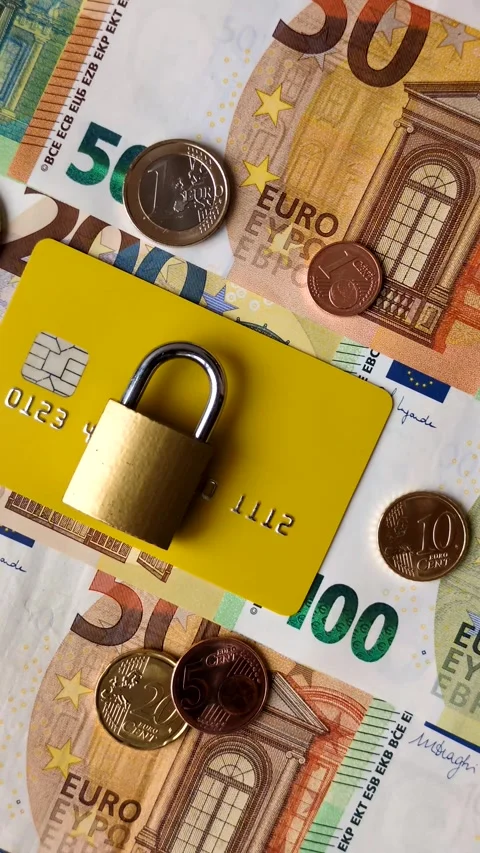 Blocking of a bank debit card, account, or bill, fraud, or bankruptcy. Blocking  Stock Footage 341829397