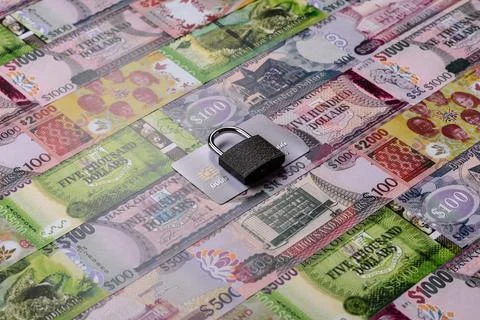 Blocking of a bank debit card, account, or bill, fraud, or bankruptcy. Bloc.. Stock Photos