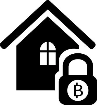 Blocking Bitcoin from users at home. A vector image isolated on a transparent Stock Illustration