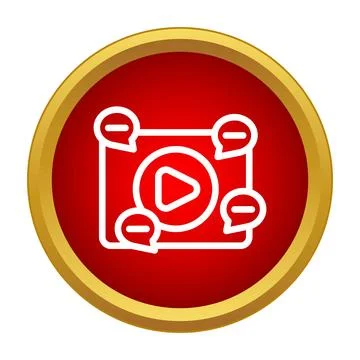 Blocking comments on online video content player icon Stock Illustration