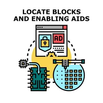 Blocking digital ads and enabling software aids Ilustração Stock