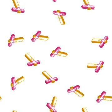 Blocking hammer isometric icon seamless pattern Stock Illustration