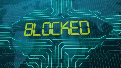 The blocking message, futuristic background Stock Footage 96300634