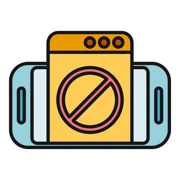 Blocking mobile access to restricted app or website Stock Illustration
