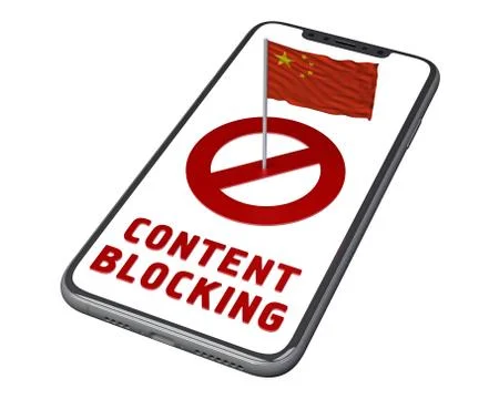 Blocking mobile internet content in china Stock Illustration
