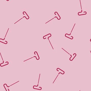 Blocking pins knitting wool glyph vector seamless pattern Stock Illustration