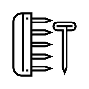 Blocking pins knitting wool line icon vector illustration 스톡 일러스트